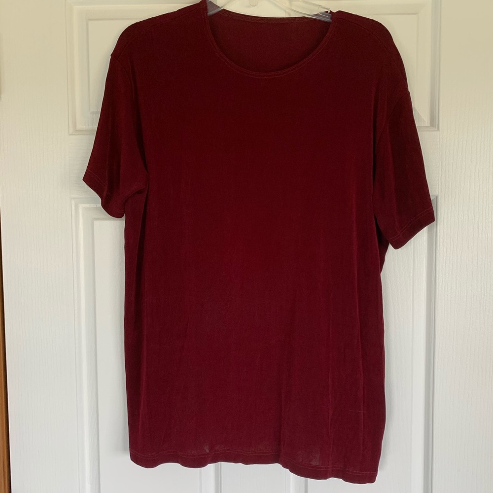 Flax Maroon Short sleeve Top size Medium